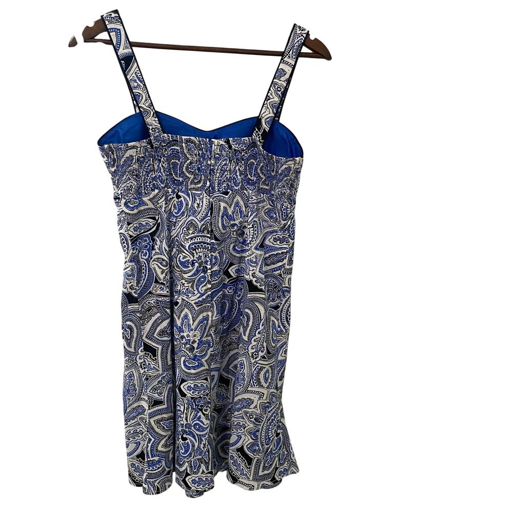 Vintage Y2K R&K Originals Petite Paisley Sundress Blue Mini Dress Size 4P - Picture 2 of 9